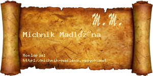 Michnik Madléna névjegykártya